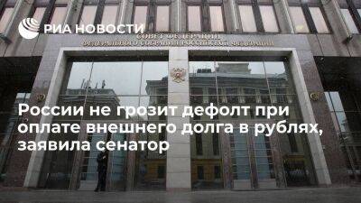 Замглавы комитета СФ Перминова: России не грозит дефолт при оплате внешнего долга в рублях