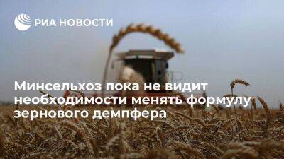 Патрушев: Минсельхоз пока не видит необходимости менять формулу зернового демпфера
