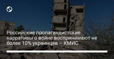 Российские пропагандистские нарративы о войне воспринимают не более 10% украинцев – КМИС
