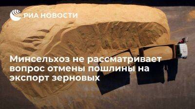 Глава Минсельхоза Патрушев: Россия не рассматривает вопрос отмены пошлины на экспорт зерна