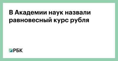 В Академии наук назвали равновесный курс рубля