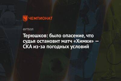 Терюшков: было опасение, что судья остановит матч «Химки» — СКА из-за погодных условий