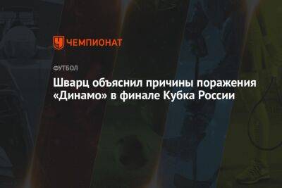 Шварц объяснил причины поражения «Динамо» в финале Кубка России