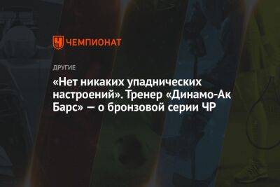 «Нет никаких упаднических настроений». Тренер «Динамо-Ак Барс» — о бронзовой серии ЧР