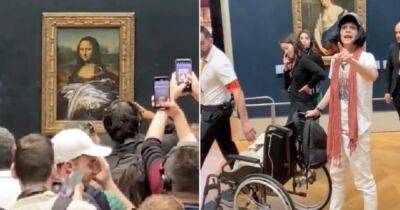 В Лувре мужчина с тортом набросился на портрет Моны Лизы (видео)