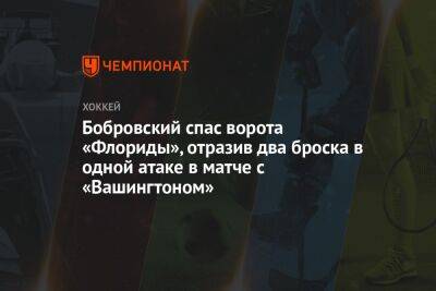 Бобровский спас ворота «Флориды», отразив два броска в одной атаке в матче с «Вашингтоном»