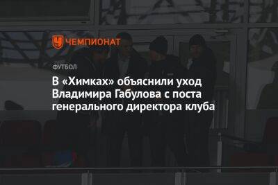 В «Химках» объяснили уход Владимира Габулова с поста генерального директора клуба