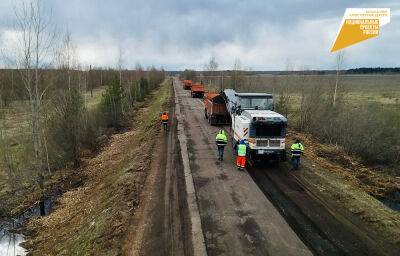 В Тверской области ремонтируют дорогу к селу Спасское в Калязинском районе