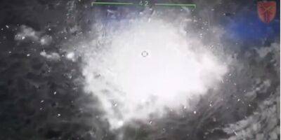 С десантом на борту. Украинские военные показали видео уничтожения российского вертолета на Змеином