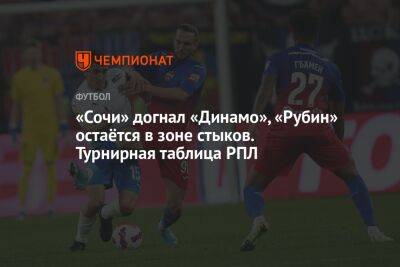 «Сочи» догнал «Динамо», «Рубин» остаётся в зоне стыков. Турнирная таблица РПЛ