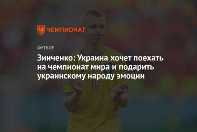 Зинченко: Украина хочет поехать на чемпионат мира и подарить украинскому народу эмоции