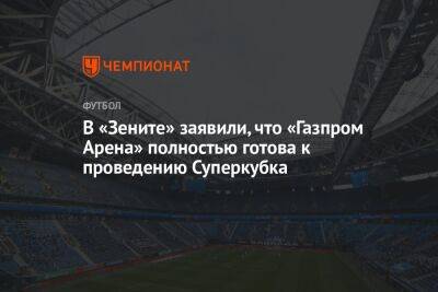 В «Зените» заявили, что «Газпром Арена» полностью готова к проведению Суперкубка