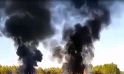 Пожар охватил воинскую часть в россии недалеко от украинской границы, слышали четыре взрыва: кадры