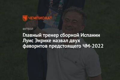 Главный тренер сборной Испании Луис Энрике назвал двух фаворитов предстоящего ЧМ-2022