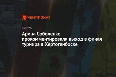 Арина Соболенко прокомментировала выход в финал турнира в Хертогенбосхе