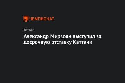 Александр Мирзоян выступил за досрочную отставку Каттани