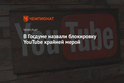 В Госдуме назвали блокировку YouTube крайней мерой