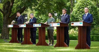 Лидеры Франции, ФРГ, Италии и Румынии поддержали немедленное предоставление Украине статуса кандидата
