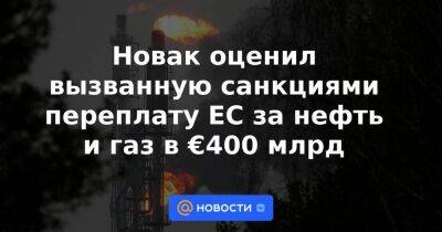 Новак оценил вызванную санкциями переплату ЕС за нефть и газ в €400 млрд