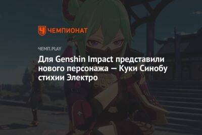 Для Genshin Impact представили нового персонажа — Куки Синобу стихии Электро