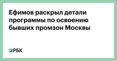 Ефимов раскрыл детали программы по освоению бывших промзон Москвы