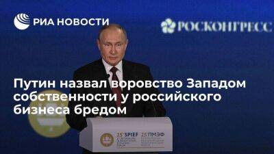 Путин: Запад, воруя собственность у российского бизнеса, пилит сук, на котором сидел