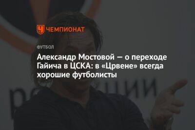 Александр Мостовой — о переходе Гайича в ЦСКА: в «Црвене» всегда хорошие футболисты