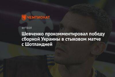 Шевченко прокомментировал победу сборной Украины в стыковом матче с Шотландией