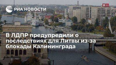 ЛДПР: Литва может заплатить высокую цену за блокаду Калининградской области