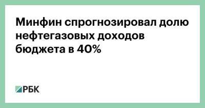 Минфин спрогнозировал долю нефтегазовых доходов бюджета в 40%