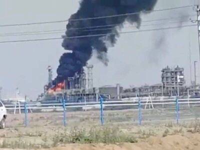 На нефтеперерабатывающем заводе в приграничной с Украиной Ростовской области произошел пожар (видео)