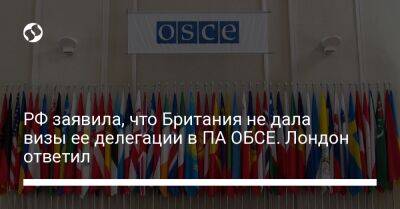 РФ заявила, что Британия не дала визы ее делегации в ПА ОБСЕ. Лондон ответил