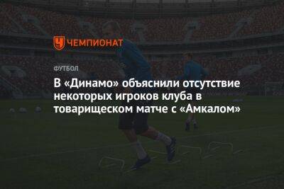 В «Динамо» объяснили отсутствие некоторых игроков клуба в товарищеском матче с «Амкалом»