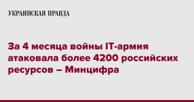 За 4 месяца войны IT-армия атаковала более 4200 российских ресурсов – Минцифра