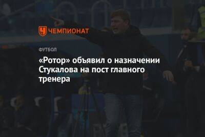 «Ротор» объявил о назначении Стукалова на пост главного тренера