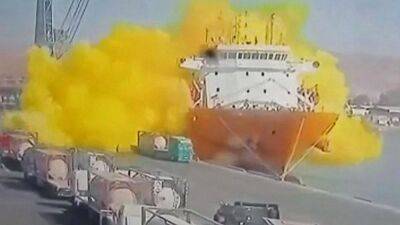 Утечка токсичного газа в иорданском порту