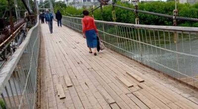 Машзаводской мост в Кунгуре через реку Сылву требует ремонта