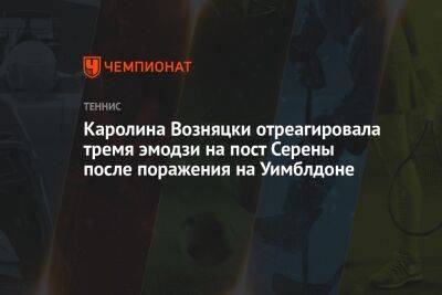 Каролина Возняцки отреагировала тремя эмодзи на пост Серены после поражения на Уимблдоне