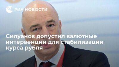Силуанов заявил о возможности валютных интервенций в 2022 году из средств бюджета