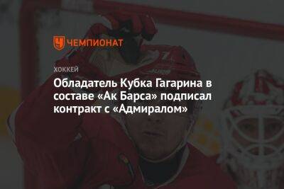 Обладатель Кубка Гагарина в составе «Ак Барса» подписал контракт с «Адмиралом»