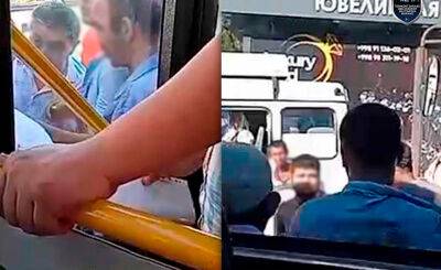 В Ташкенте подрались водители двух автобусов. По словам очевидцев, конфликт разгорелся из-за того, кто должен был везти пассажиров
