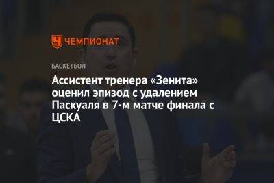 Ассистент тренера «Зенита» оценил эпизод с удалением Паскуаля в 7-м матче финала с ЦСКА