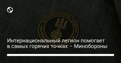 Интернациональный легион помогает в самых горячих точках – Минобороны