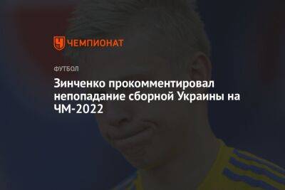 Зинченко прокомментировал непопадание сборной Украины на ЧМ-2022