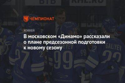В московском «Динамо» рассказали о плане предсезонной подготовки к новому сезону