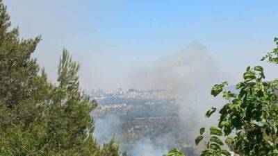 Сильный пожар в Иерусалимских горах: огонь бушует возле Мевасерет-Циона