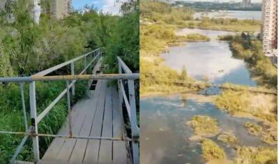В тюменской Зареке люди сами починили опасный мост
