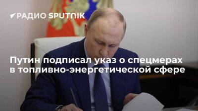 Президент РФ Путин подписал указ о спецмерах в энергетике на фоне действий недружественных стран