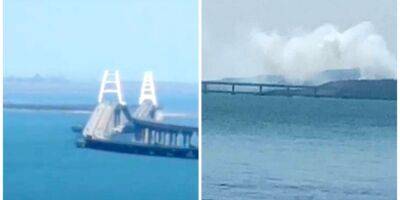 Возле Крымского моста заметили клубы дыма. Оккупанты объясняют это «ДТП» и «учениями» — видео