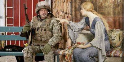 По мотивам картин Мане, Милле и других. Французская художница создала серию коллажей на тему войны в Украине